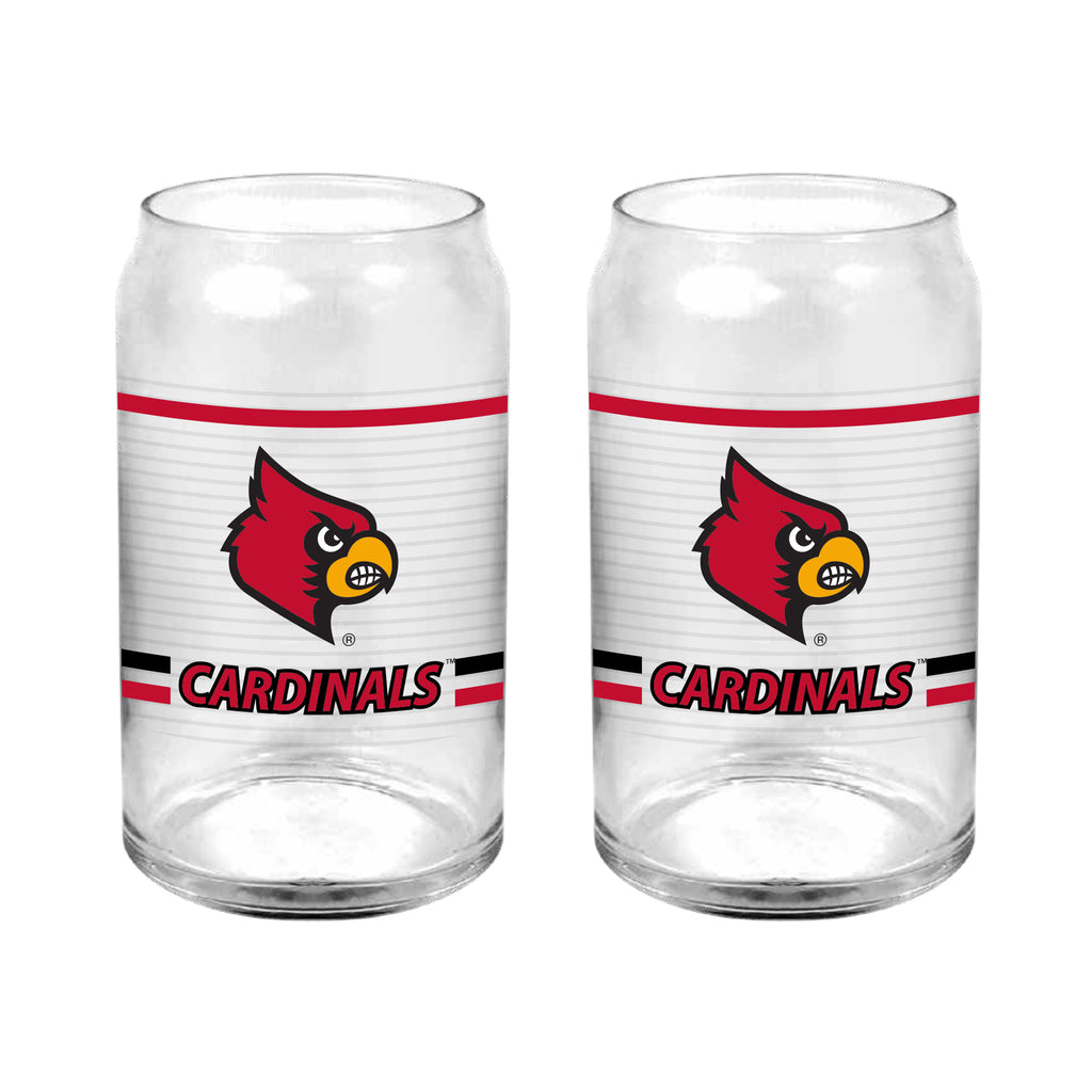 Set of 2 Louisville Cardinals 16oz XD Ring Can Glasses