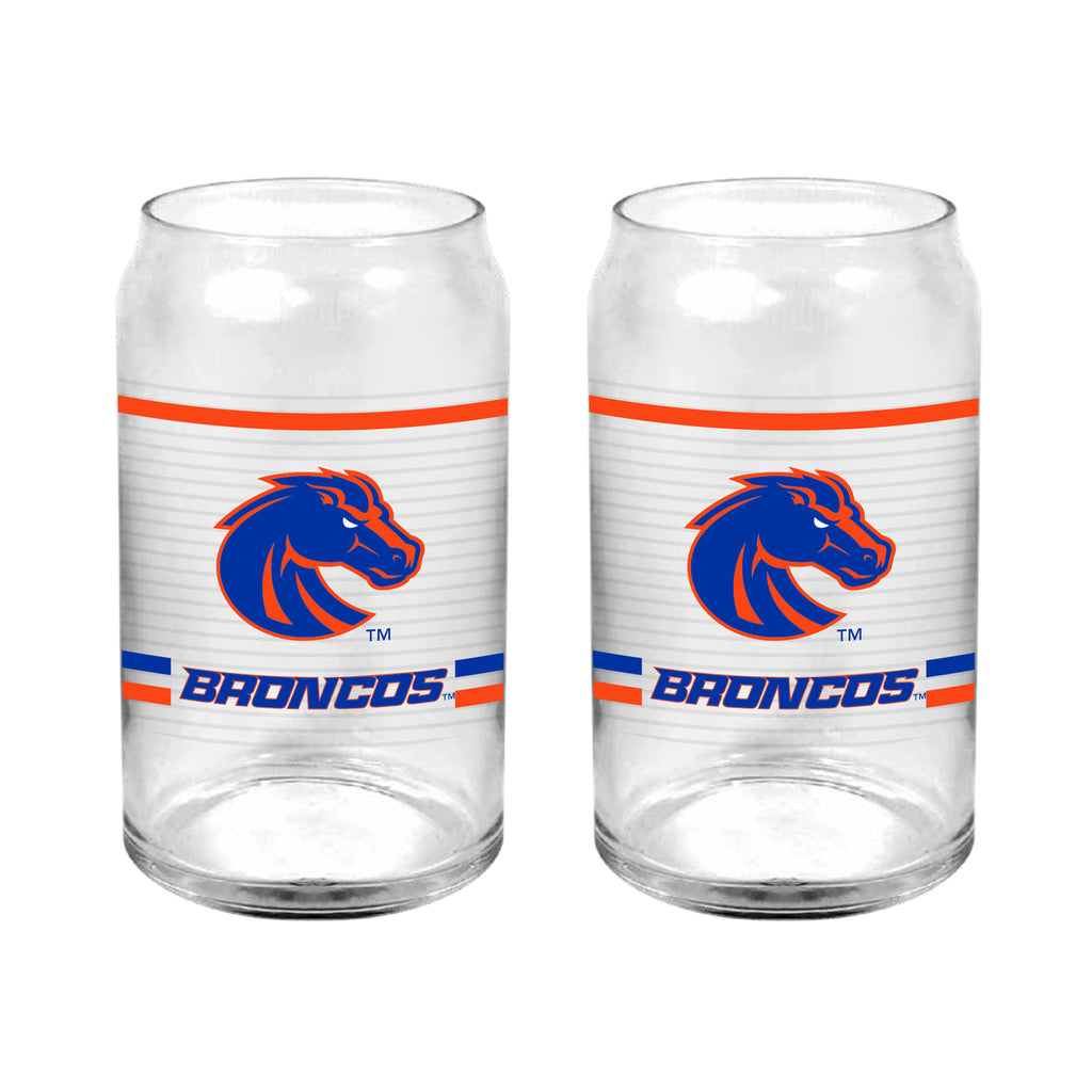 Set of 2 Boise State Broncos 16oz XD Ring Can Glasses