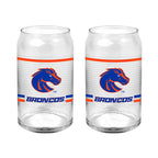 Set of 2 Boise State Broncos 16oz XD Ring Can Glasses