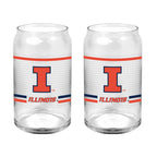 Set of 2 Illinois Fighting Illini 16oz XD Ring Can Glasses