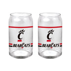 Set of 2 Cincinnati Bearcats 16oz XD Ring Can Glasses