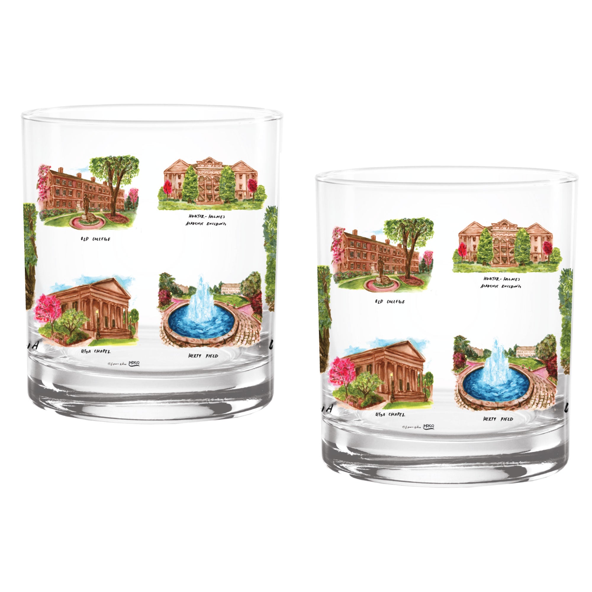 14oz Georgia Bulldogs Laura Wilcox University Collection 2-Pack Glass Set