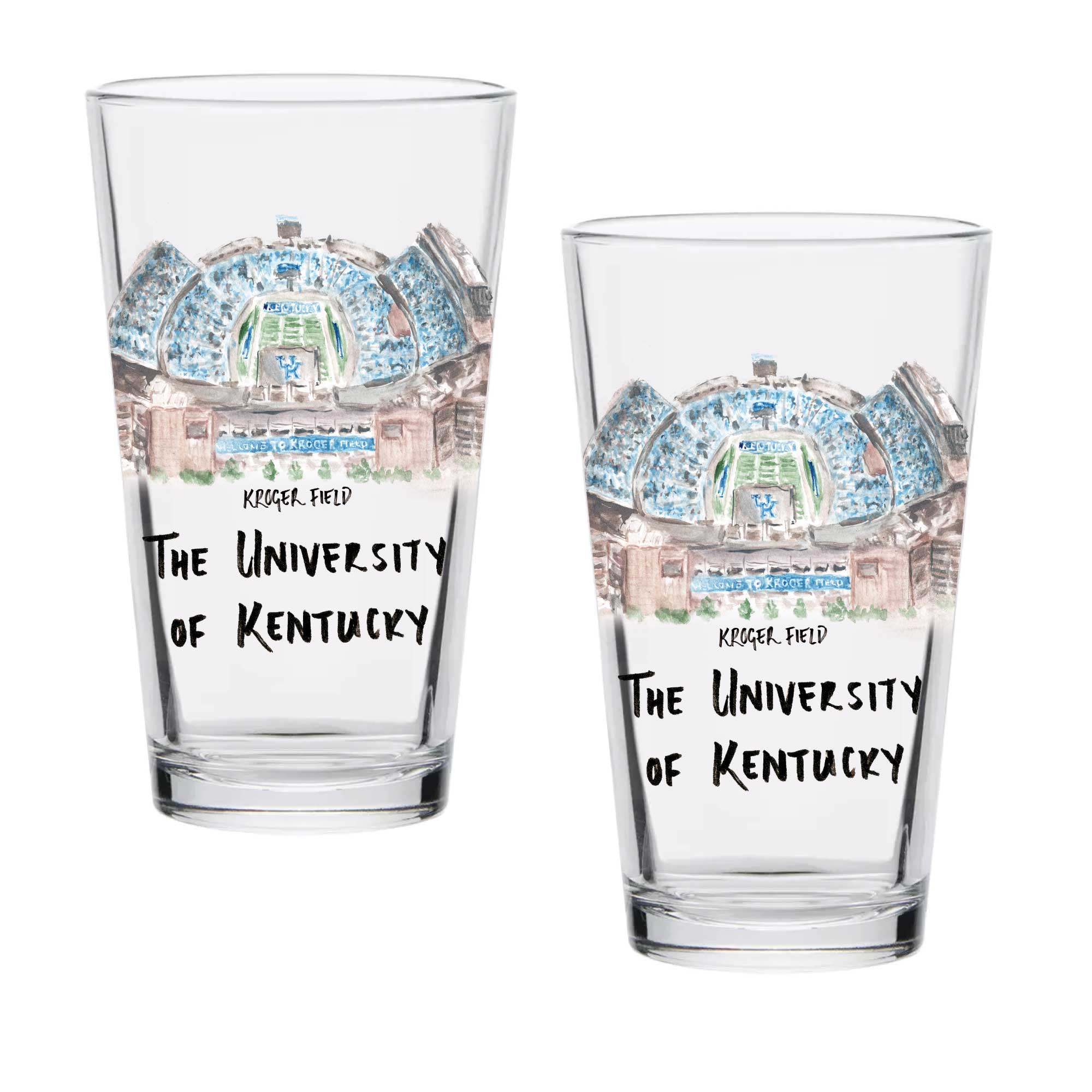 16oz Kentucky Wildcats 2-Pack Pint Set by Laura Wilcox