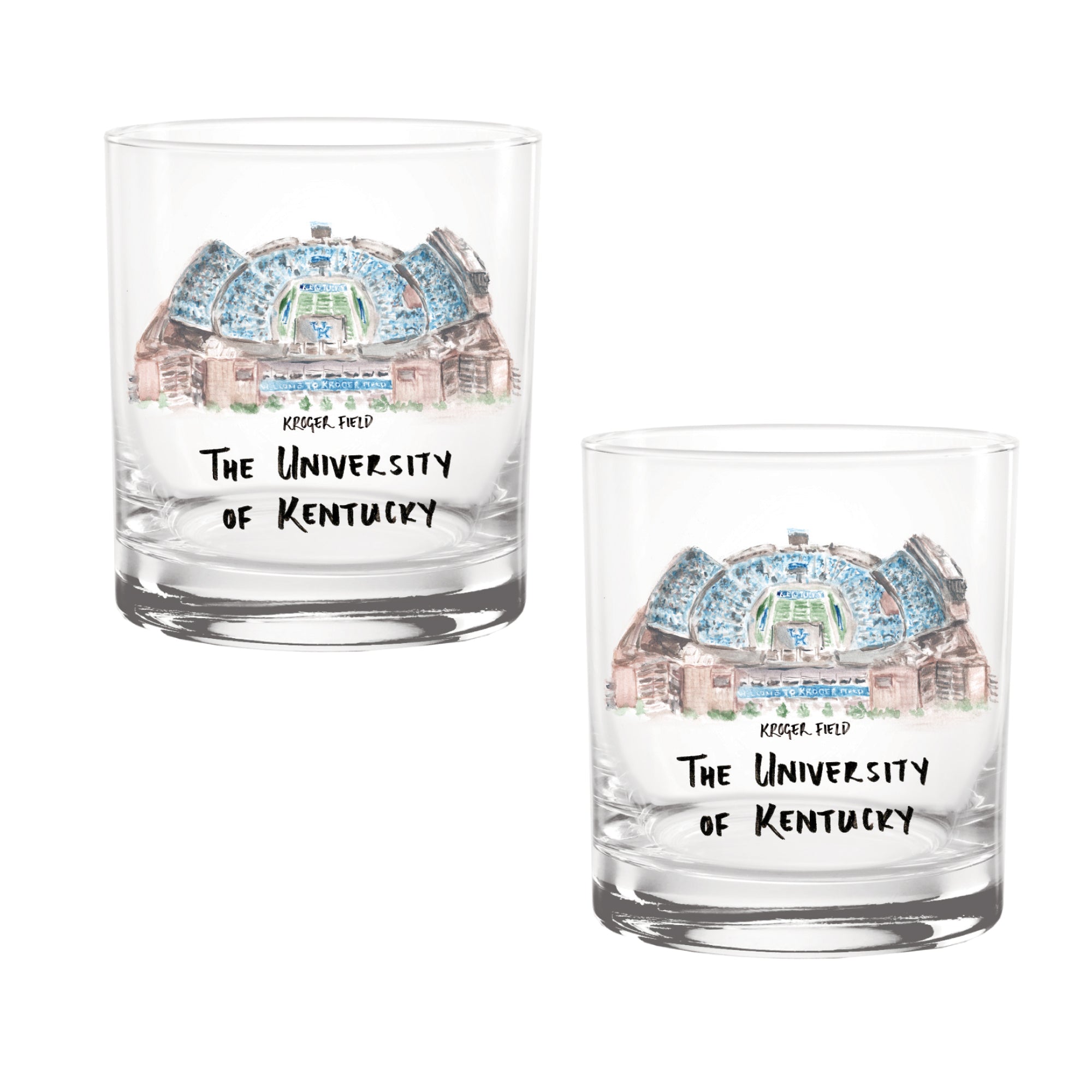 14oz Kentucky Wildcats Laura Wilcox University Collection 2-Pack Glass Set