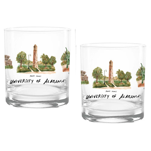 14oz Alabama Crimson Tide Laura Wilcox University Collection 2-Pack Glass Set