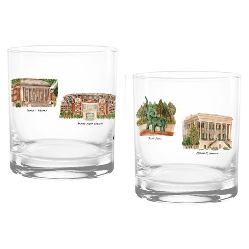 14oz Alabama Crimson Tide Laura Wilcox University Collection 2-Pack Glass Set