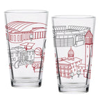 Set of 2 Alabama Crimson Tide Campus Line Art 16oz Pints