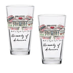 16oz Arkansas Razorbacks 2-Pack Pint Set by Laura Wilcox
