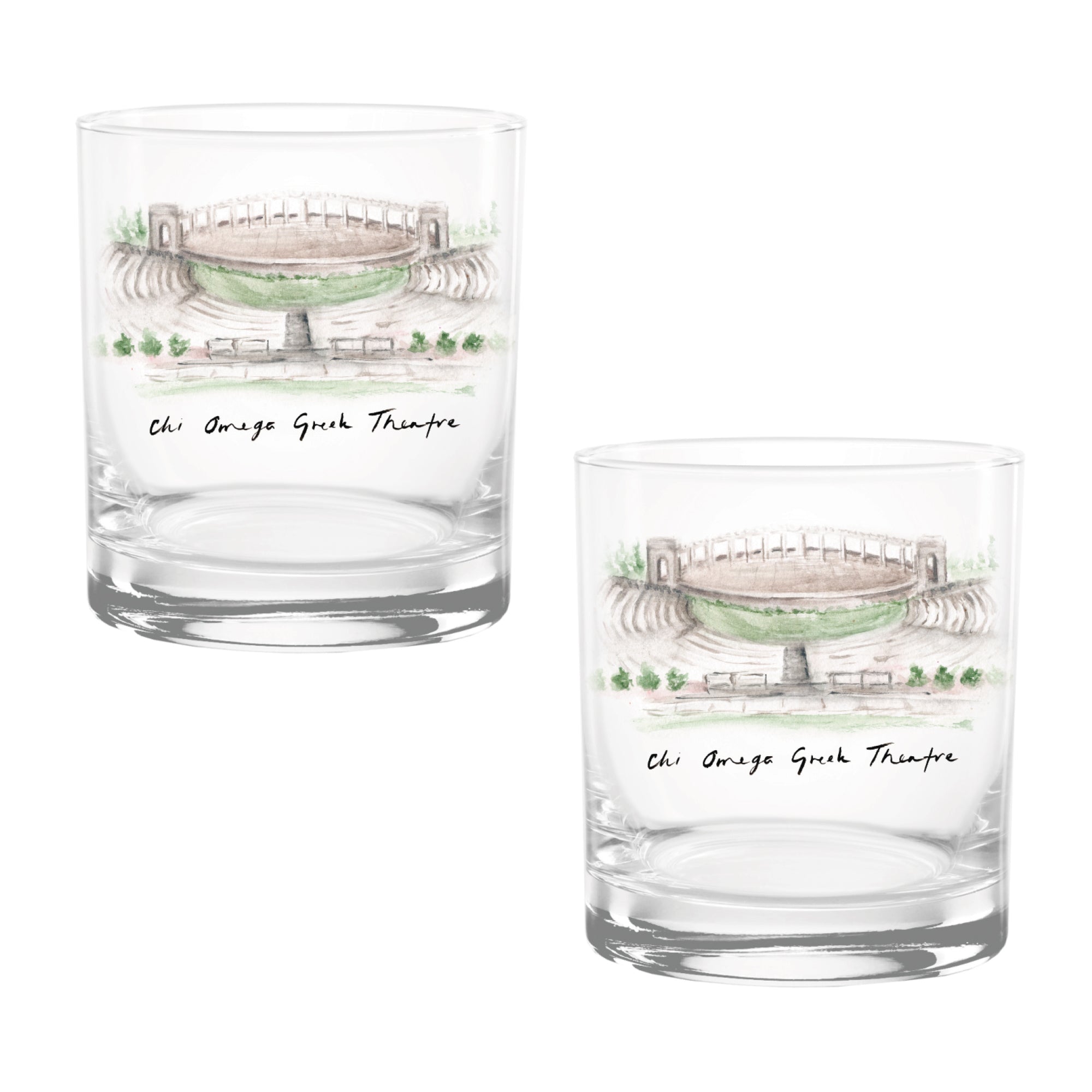 14oz Arkansas Razorbacks Laura Wilcox University Collection 2-Pack Glass Set