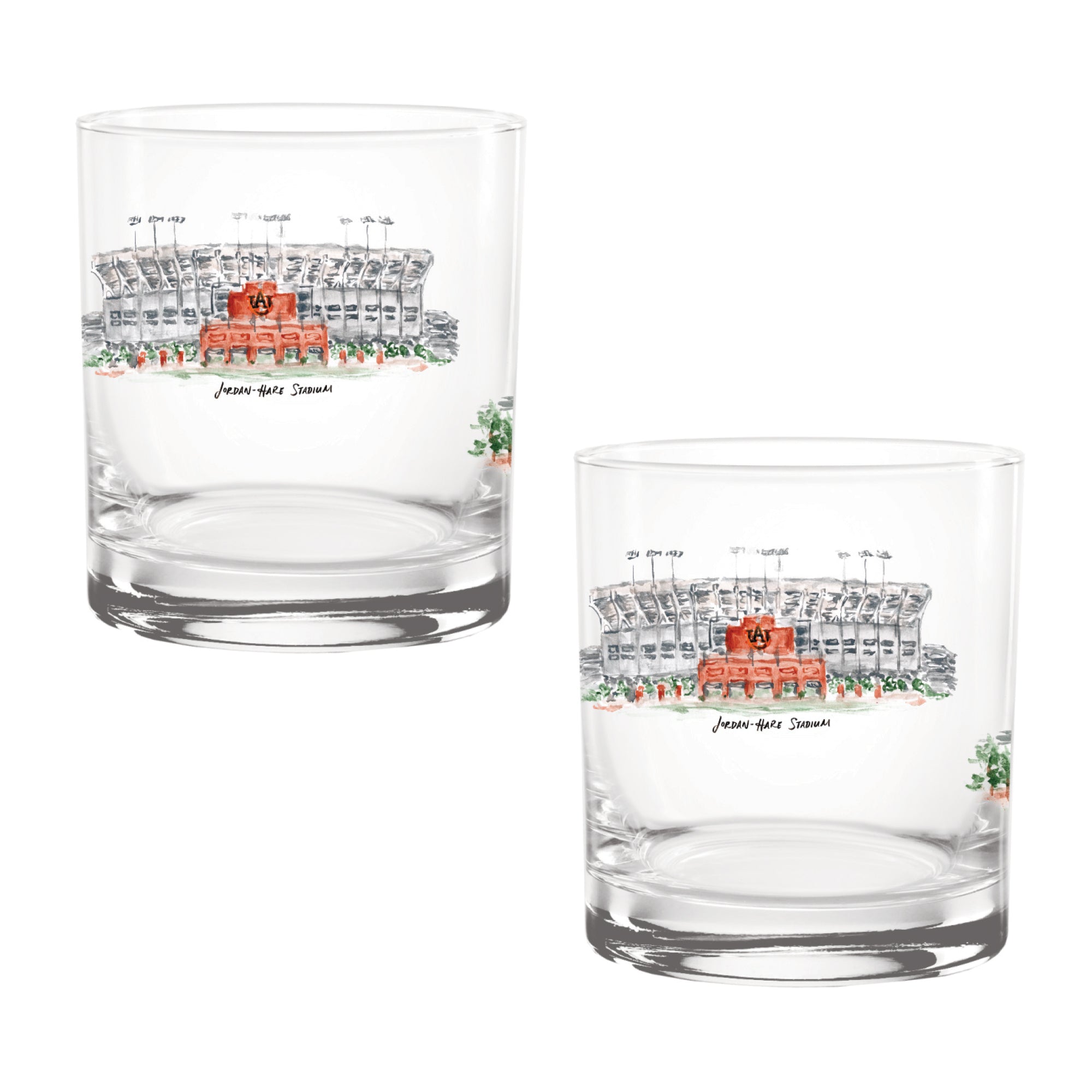 14oz Auburn Tigers Laura Wilcox University Collection 2-Pack Glass Set