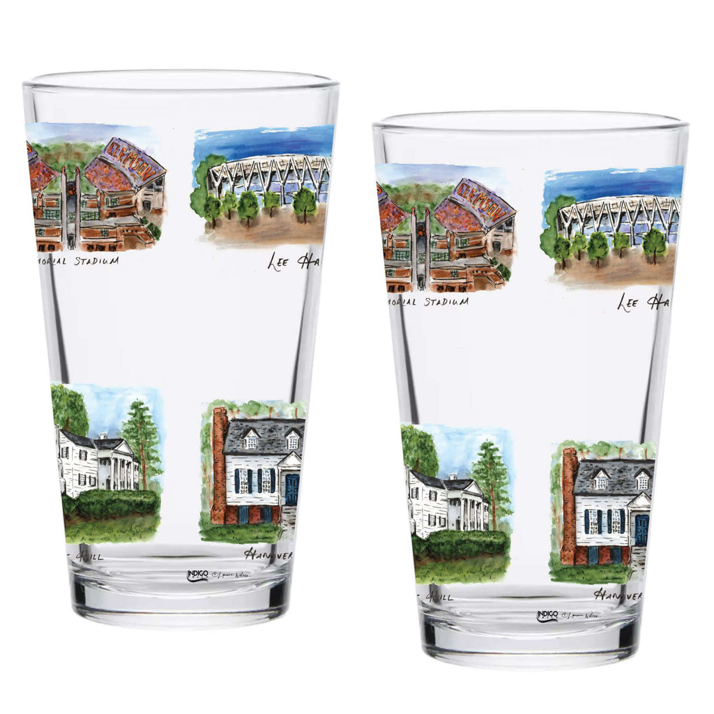 16oz Clemson Tigers 2-Pack Pint Set by Laura Wilcox