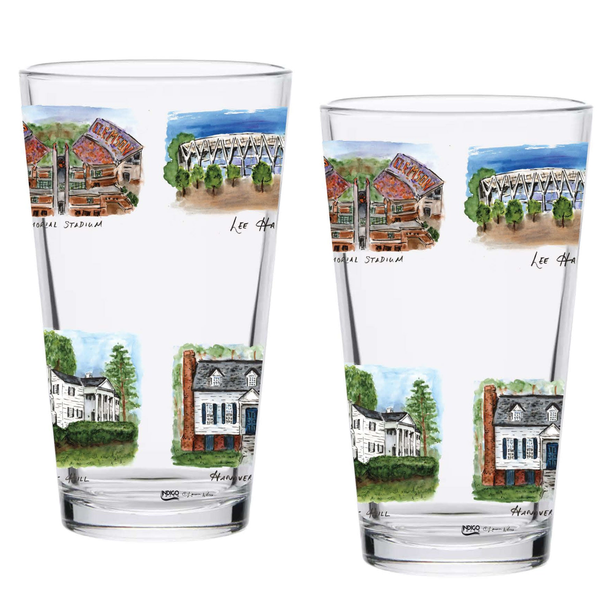 16oz Clemson Tigers 2-Pack Pint Set by Laura Wilcox