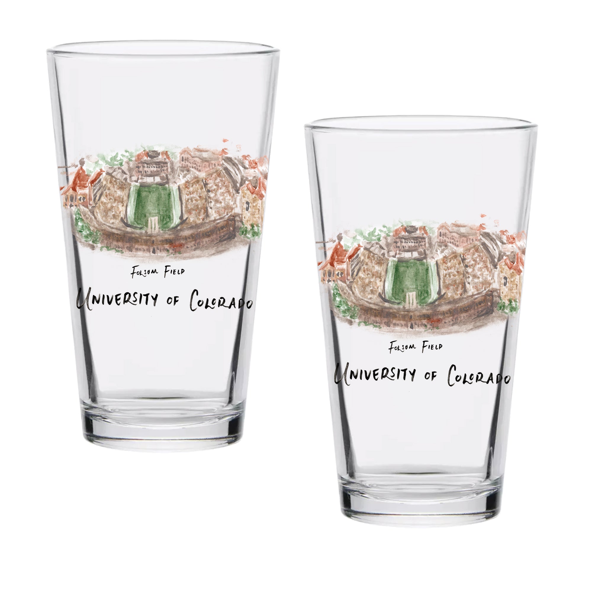 16oz Colorado Buffaloes 2-Pack Pint Set by Laura Wilcox