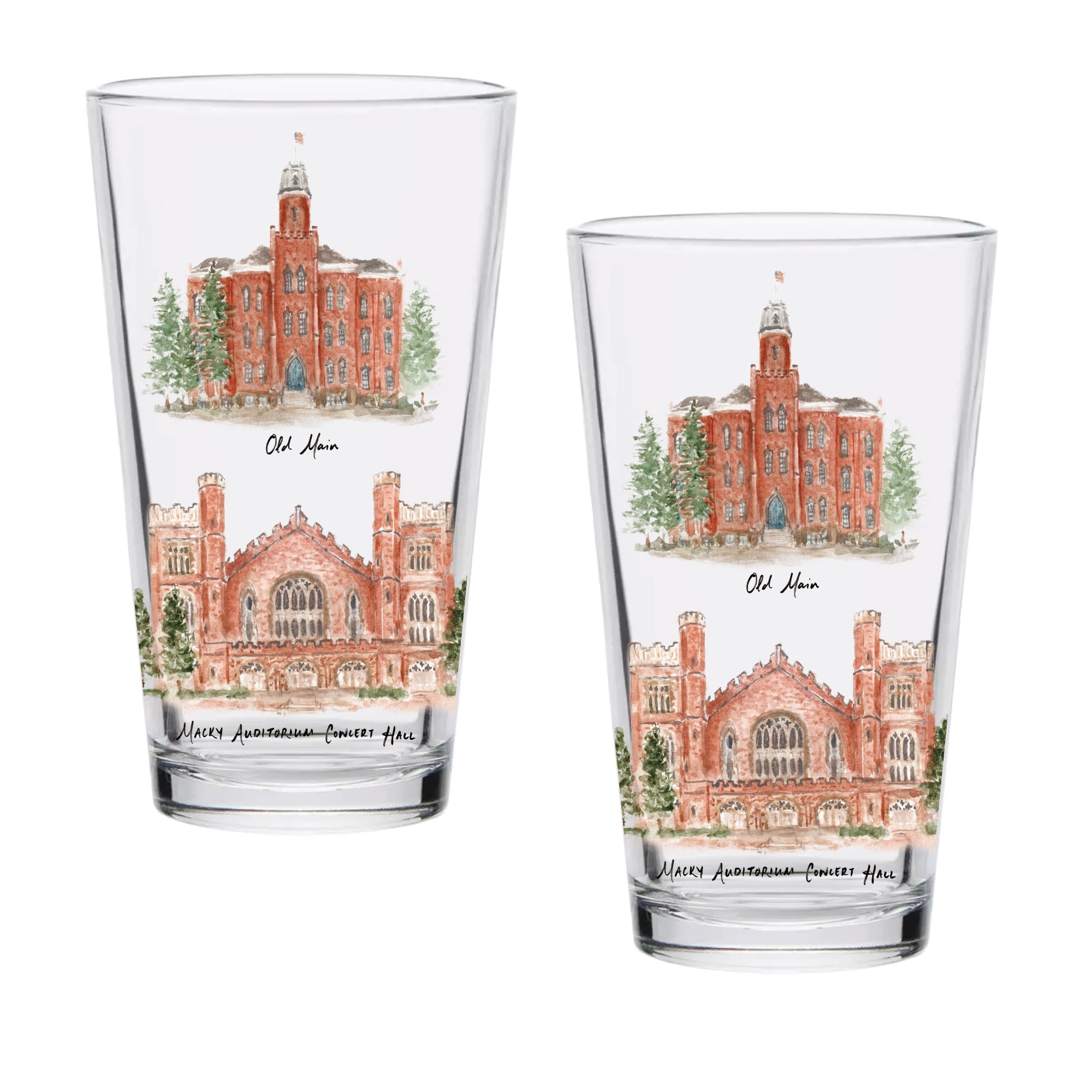 16oz Colorado Buffaloes 2-Pack Pint Set by Laura Wilcox