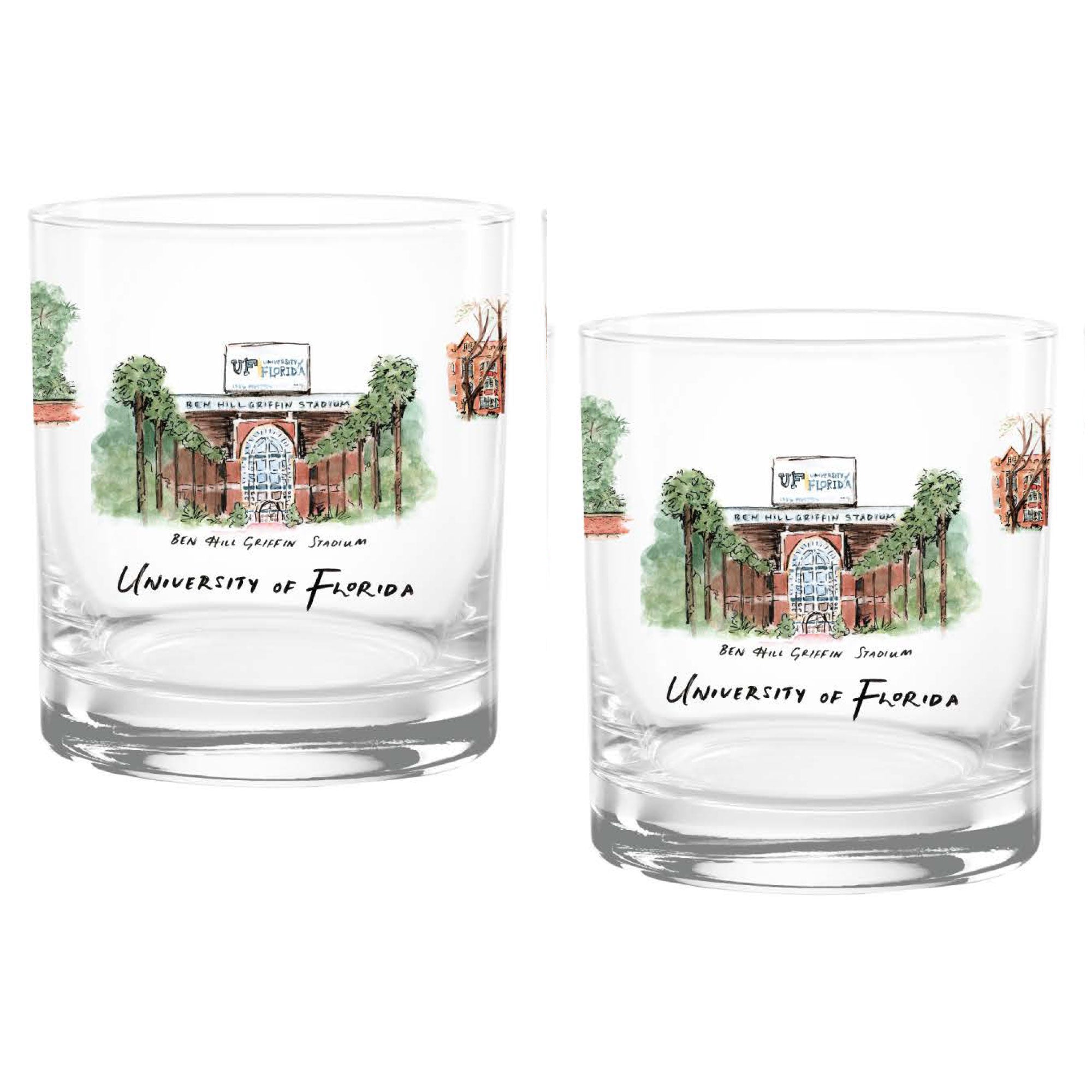 14oz Florida Gators Laura Wilcox University Collection 2-Pack Glass Set