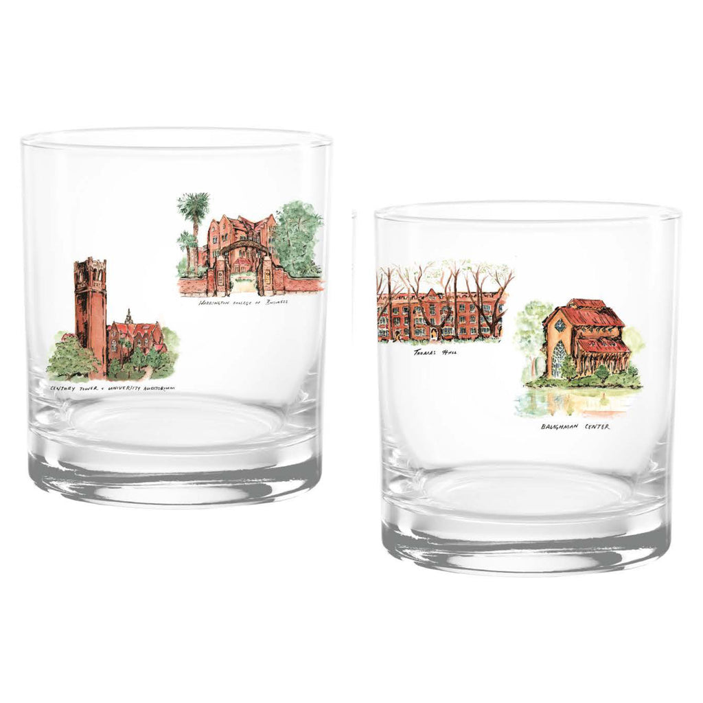 14oz Florida Gators Laura Wilcox University Collection 2-Pack Glass Set