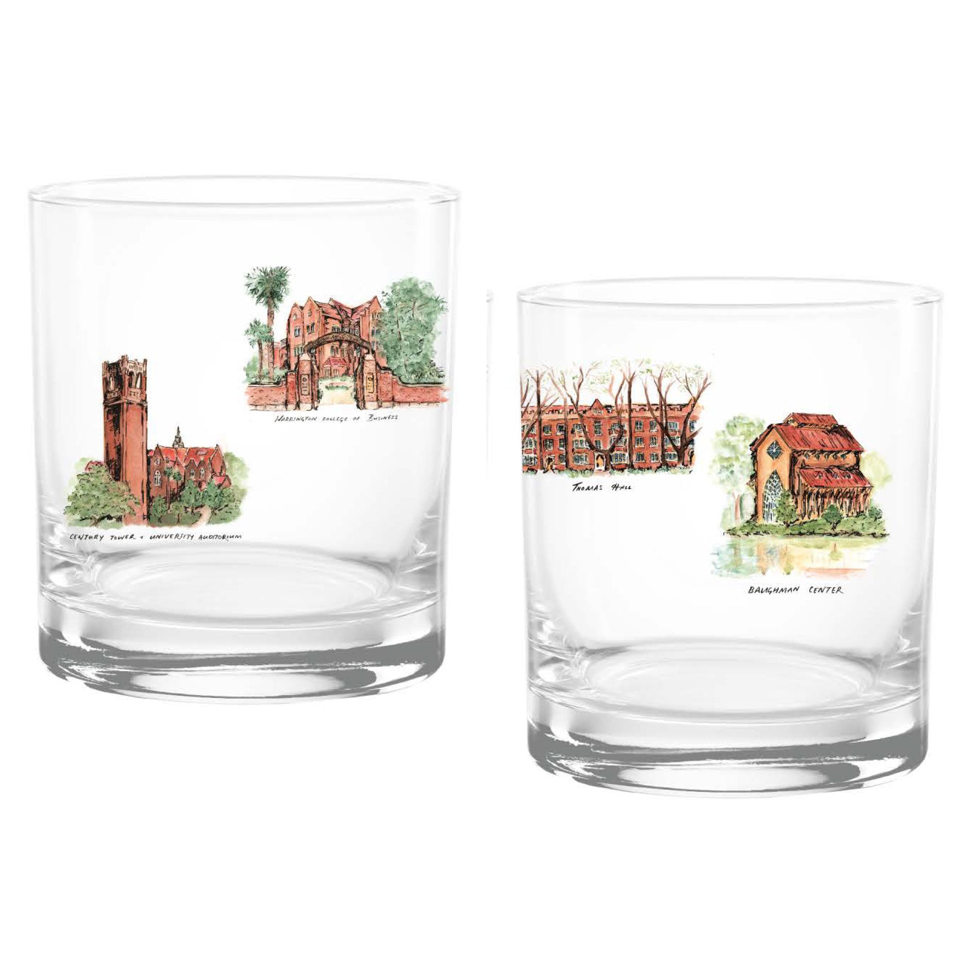 14oz Florida Gators Laura Wilcox University Collection 2-Pack Glass Set