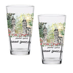 16oz Indiana Hoosiers 2-Pack Pint Set by Laura Wilcox