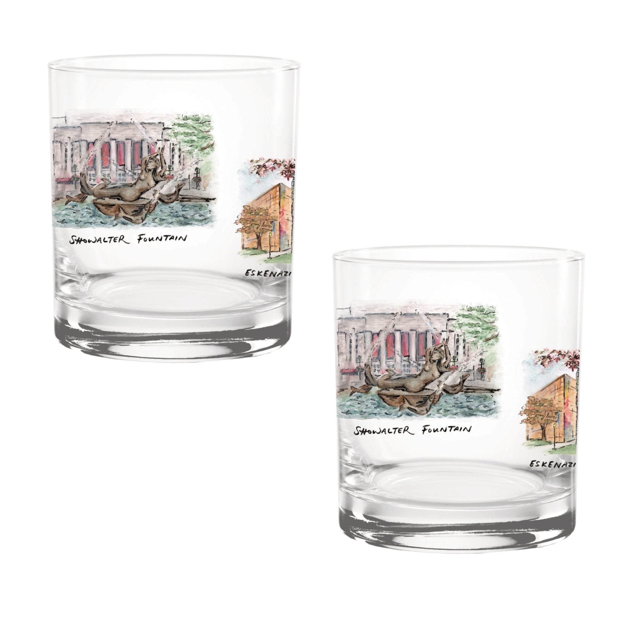 14oz Indiana Hoosiers Laura Wilcox University Collection 2-Pack Glass Set