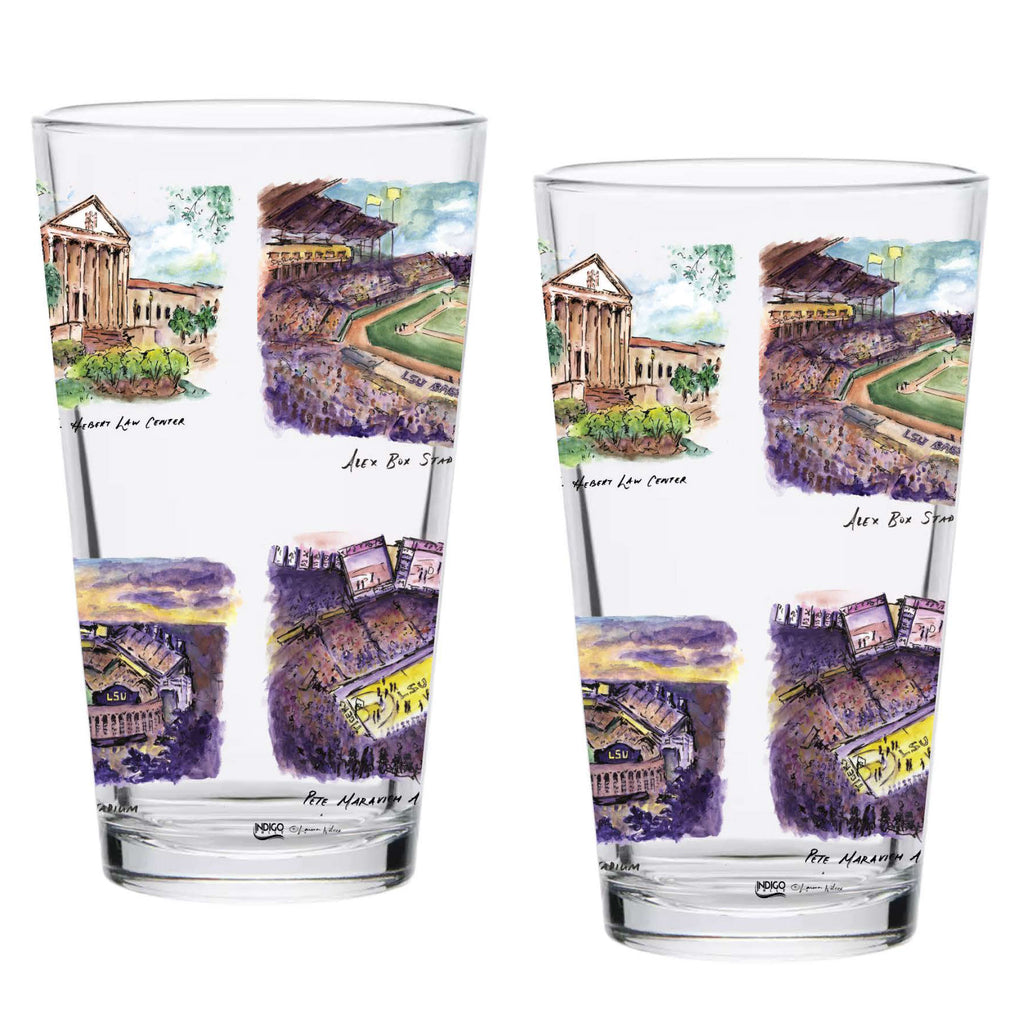 16oz LSU Tigers 2-Pack Pint Set by Laura Wilcox
