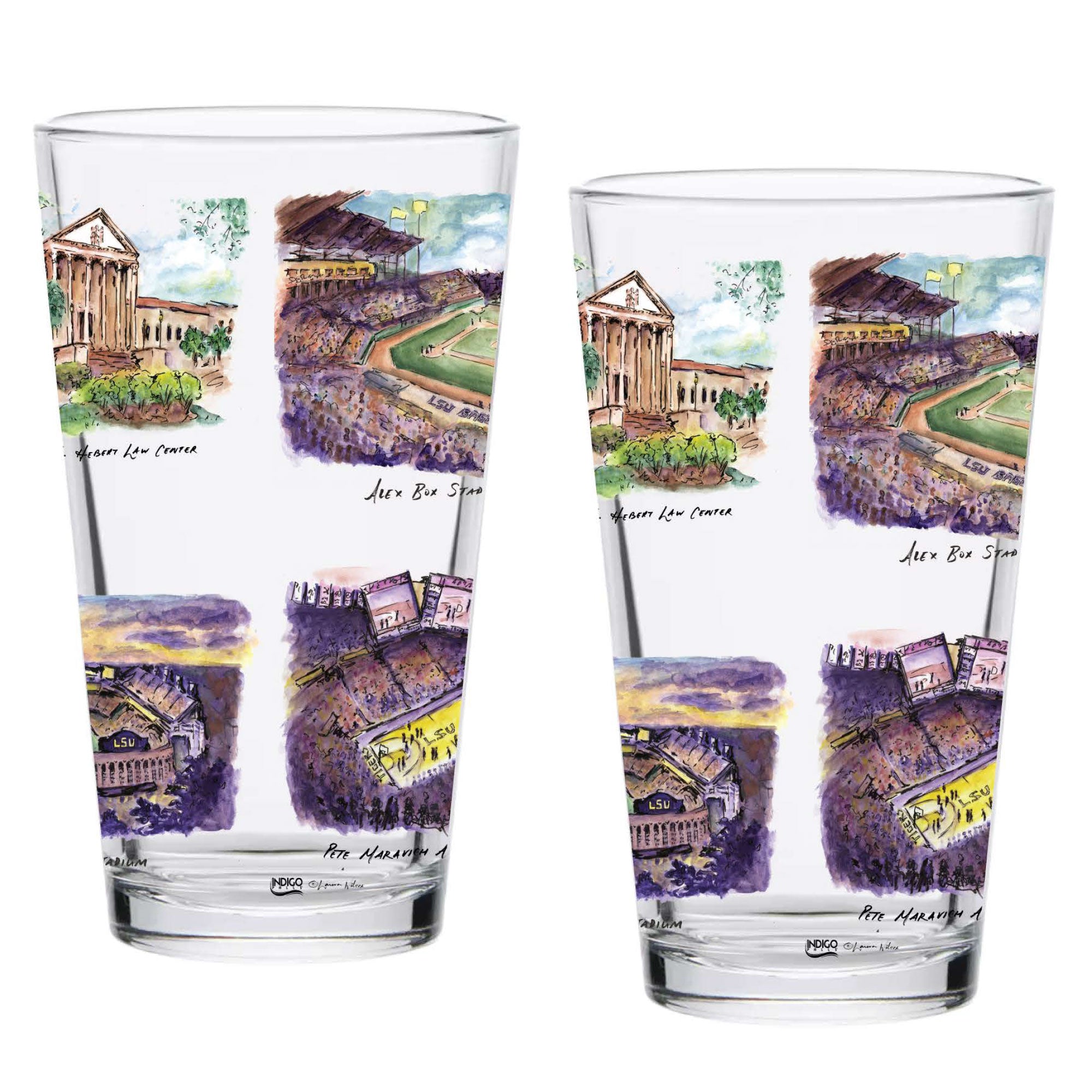 16oz LSU Tigers 2-Pack Pint Set by Laura Wilcox