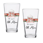 16oz Ole Miss Rebels 2-Pack Pint Set by Laura Wilcox