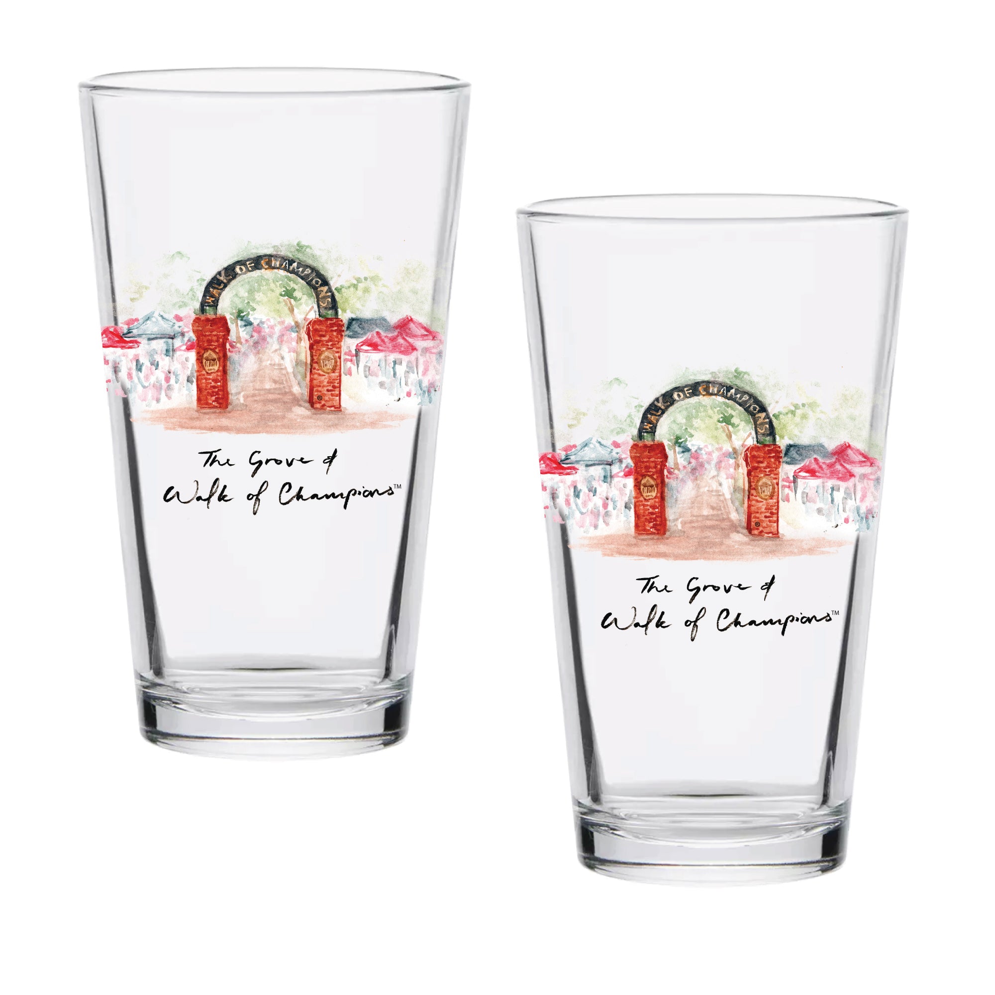 16oz Ole Miss Rebels 2-Pack Pint Set by Laura Wilcox