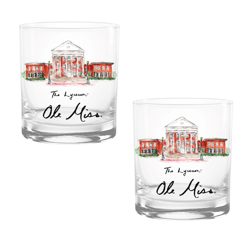 14oz Ole Miss Rebels Laura Wilcox University Collection 2-Pack Glass Set