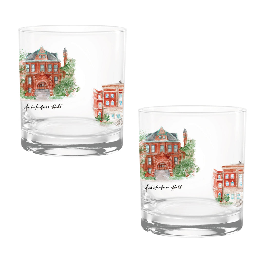 14oz Nebraska Cornhuskers Laura Wilcox University Collection 2-Pack Glass Set