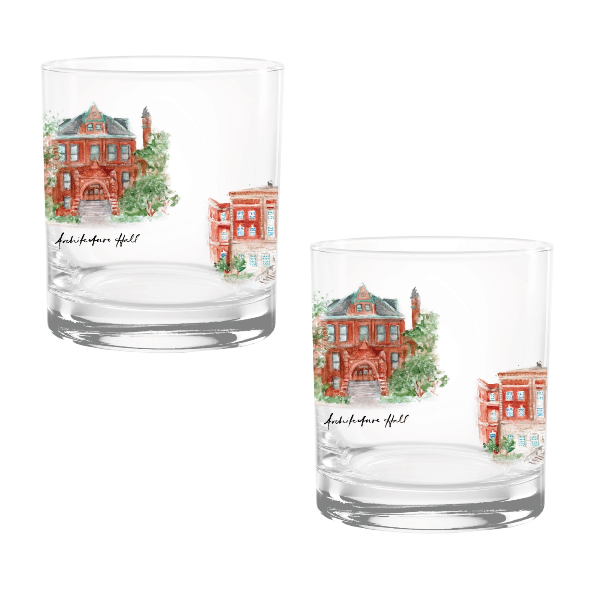 14oz Nebraska Cornhuskers Laura Wilcox University Collection 2-Pack Glass Set