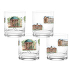 Set of 4 North Carolina Tar Heels Laura Wilcox University Collection 14oz Rocks Glasses