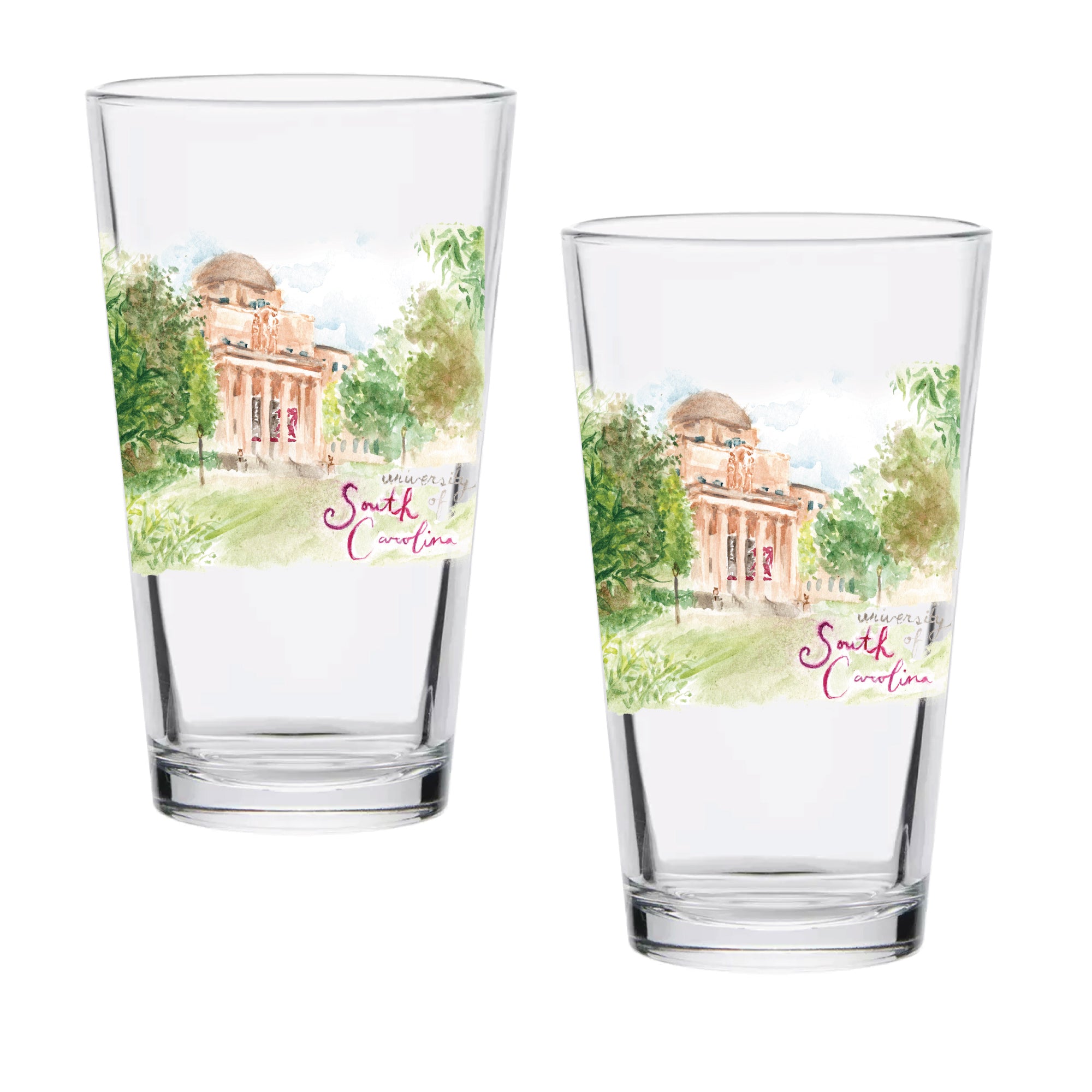 16oz South Carolina Gamecocks 2-Pack Pint Set by Laura Wilcox