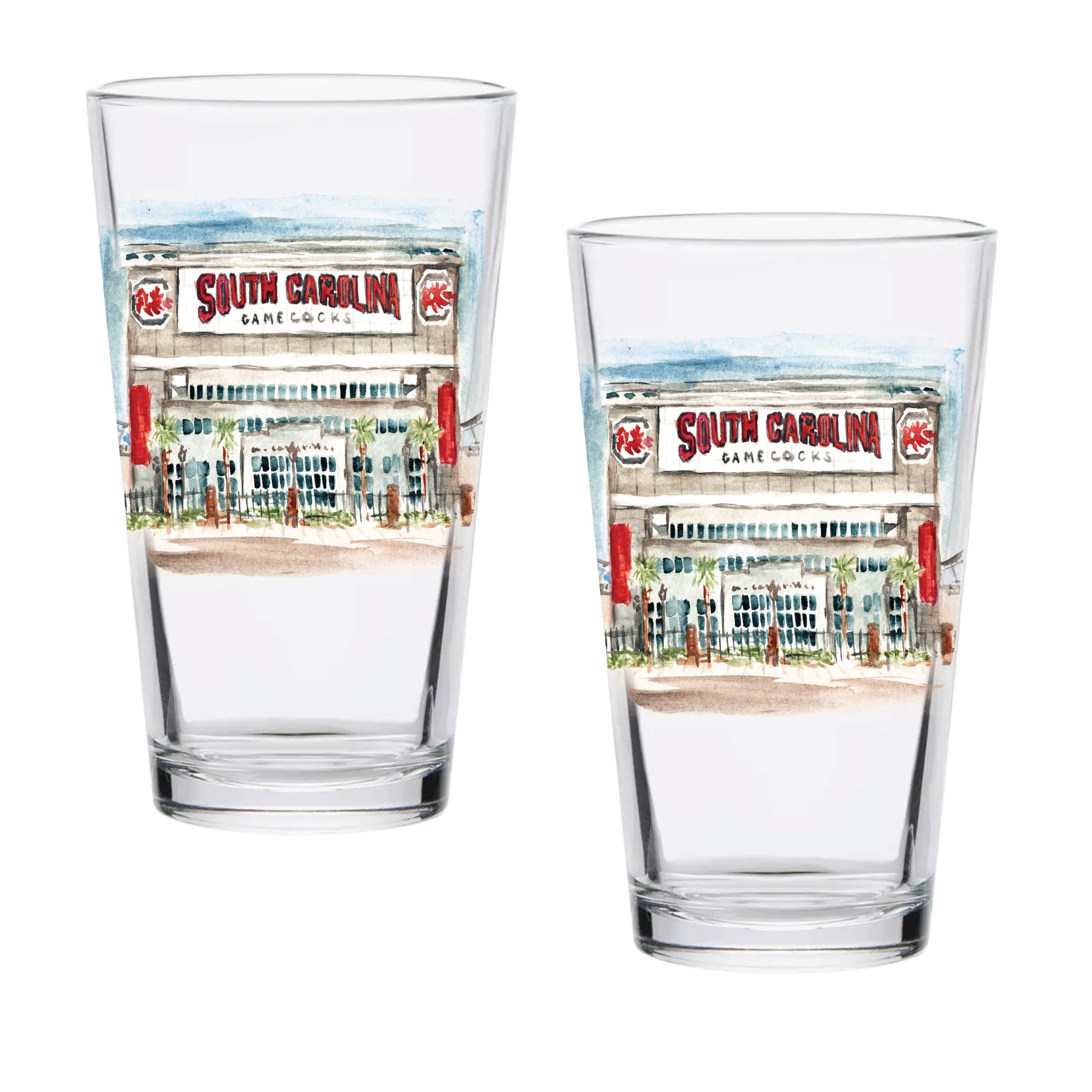 16oz South Carolina Gamecocks 2-Pack Pint Set by Laura Wilcox