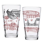 Set of 2 South Carolina Gamecocks Campus Line Art 16oz Pints