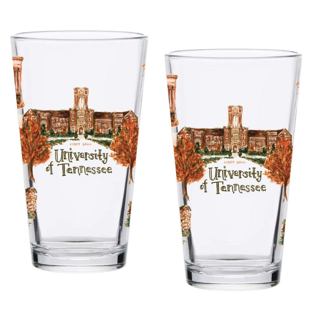 16oz Tennessee Volunteers 2-Pack Pint Set by Laura Wilcox