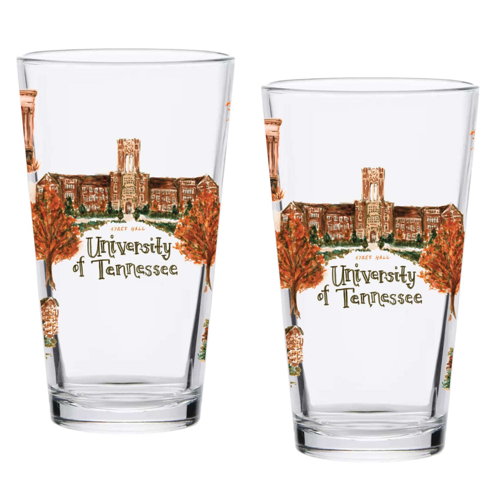 16oz Tennessee Volunteers 2-Pack Pint Set by Laura Wilcox