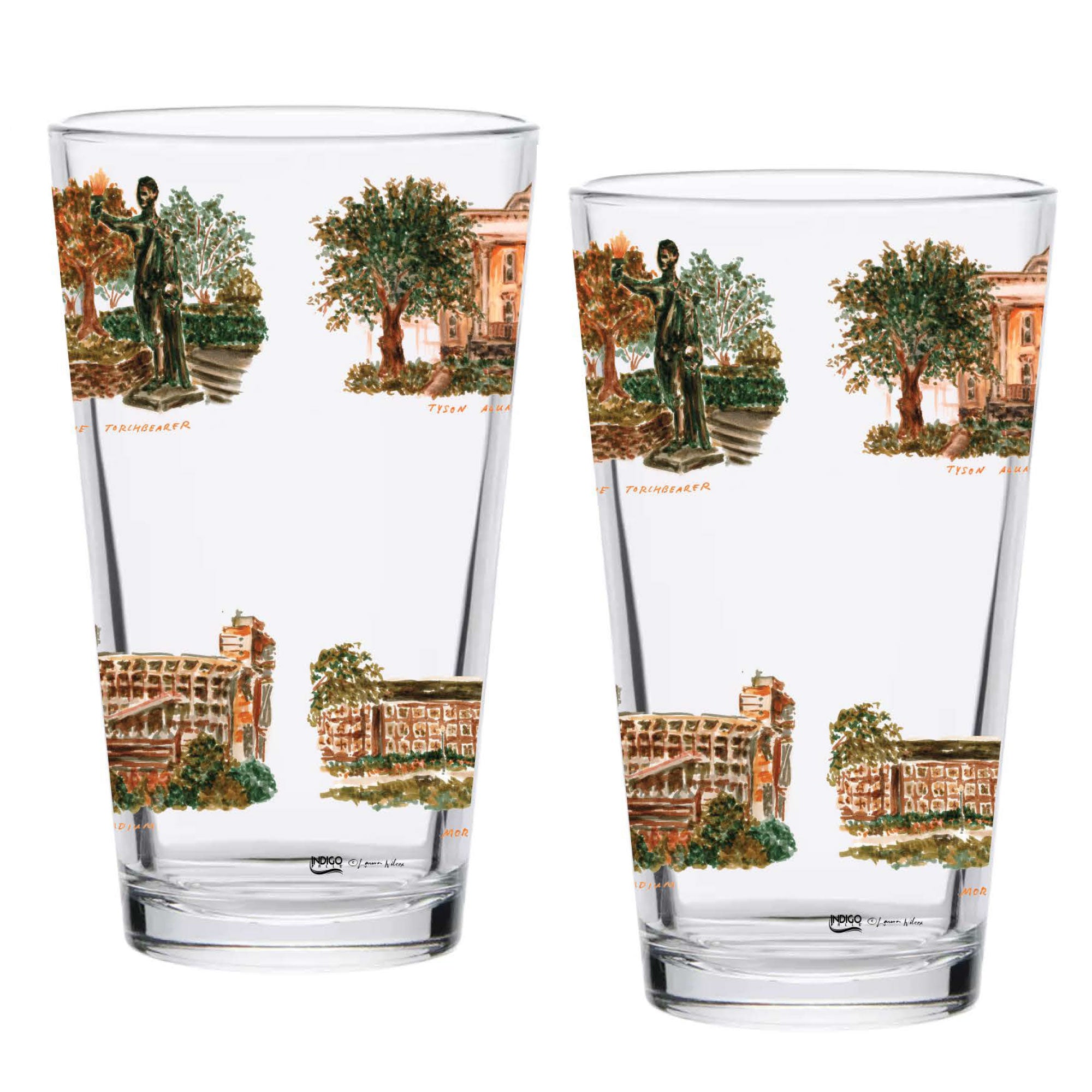 16oz Tennessee Volunteers 2-Pack Pint Set by Laura Wilcox