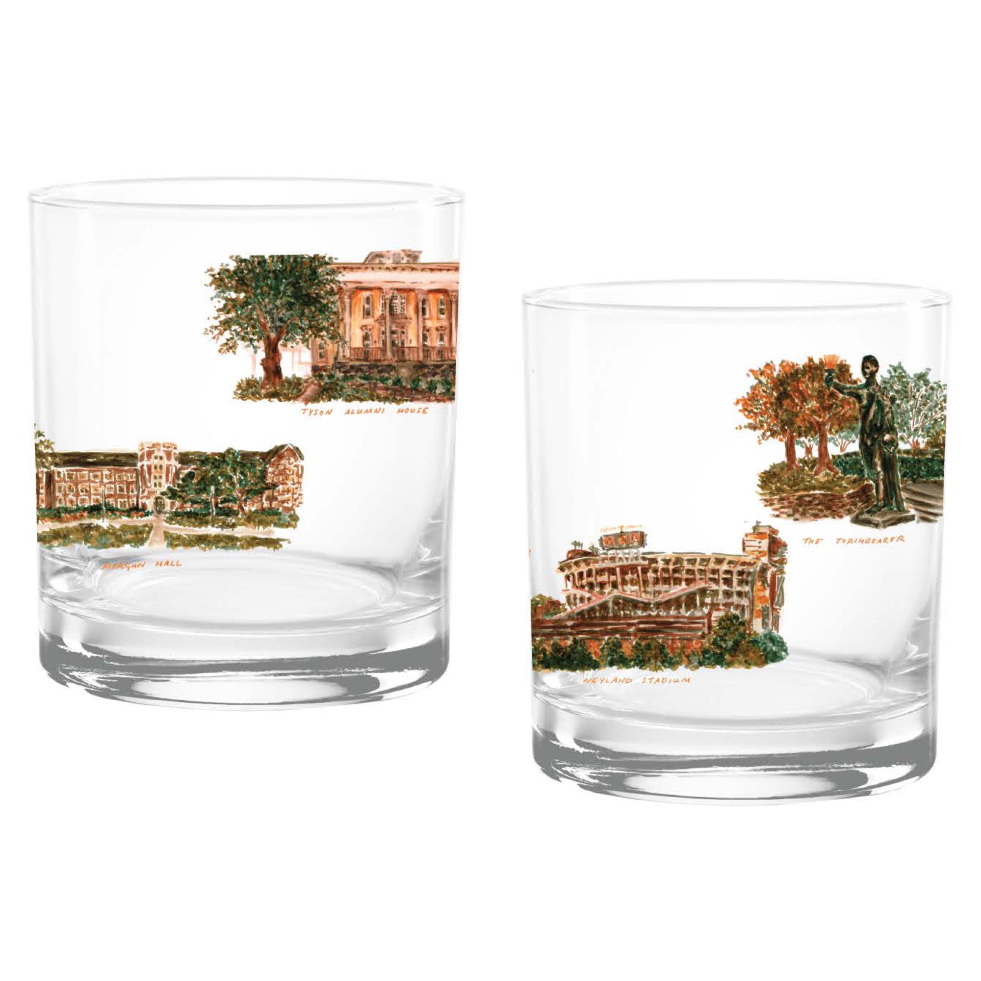 14oz Tennessee Volunteers Laura Wilcox University Collection 2-Pack Glass Set