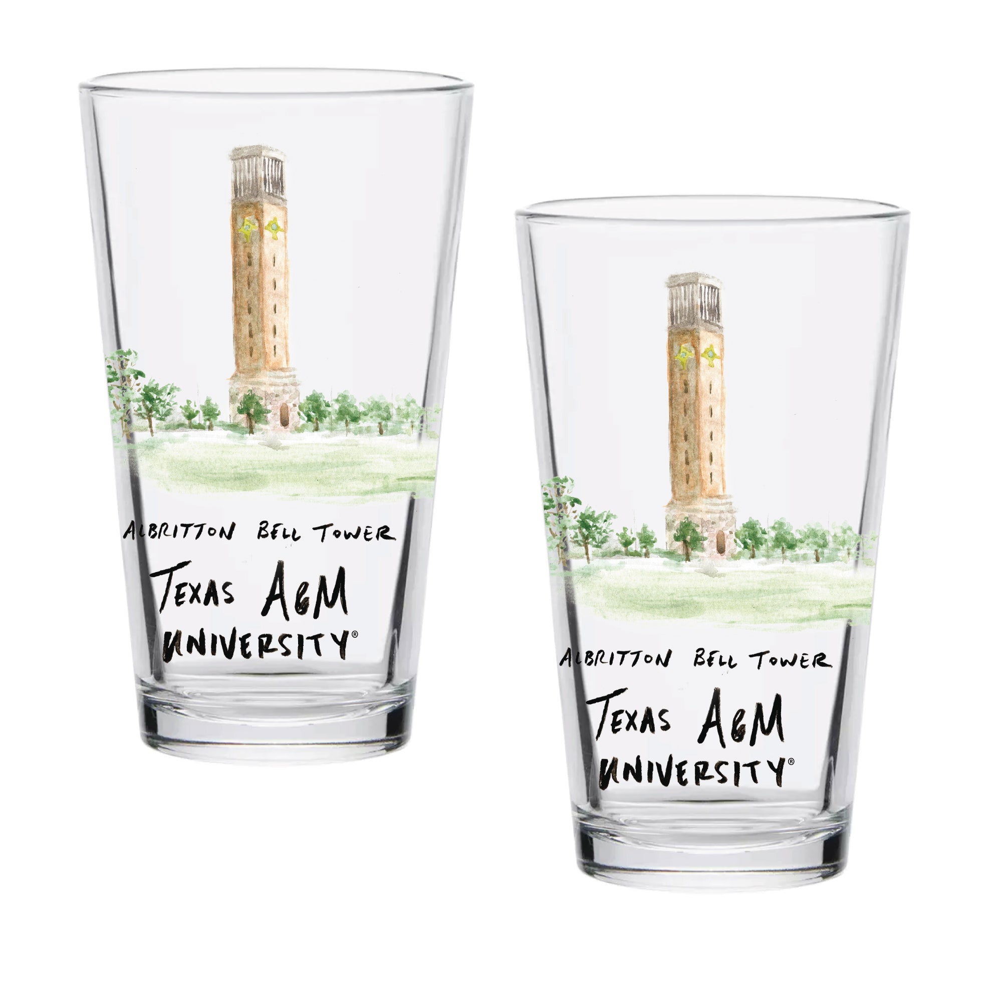 16oz Texas A&M Aggies 2-Pack Pint Set by Laura Wilcox