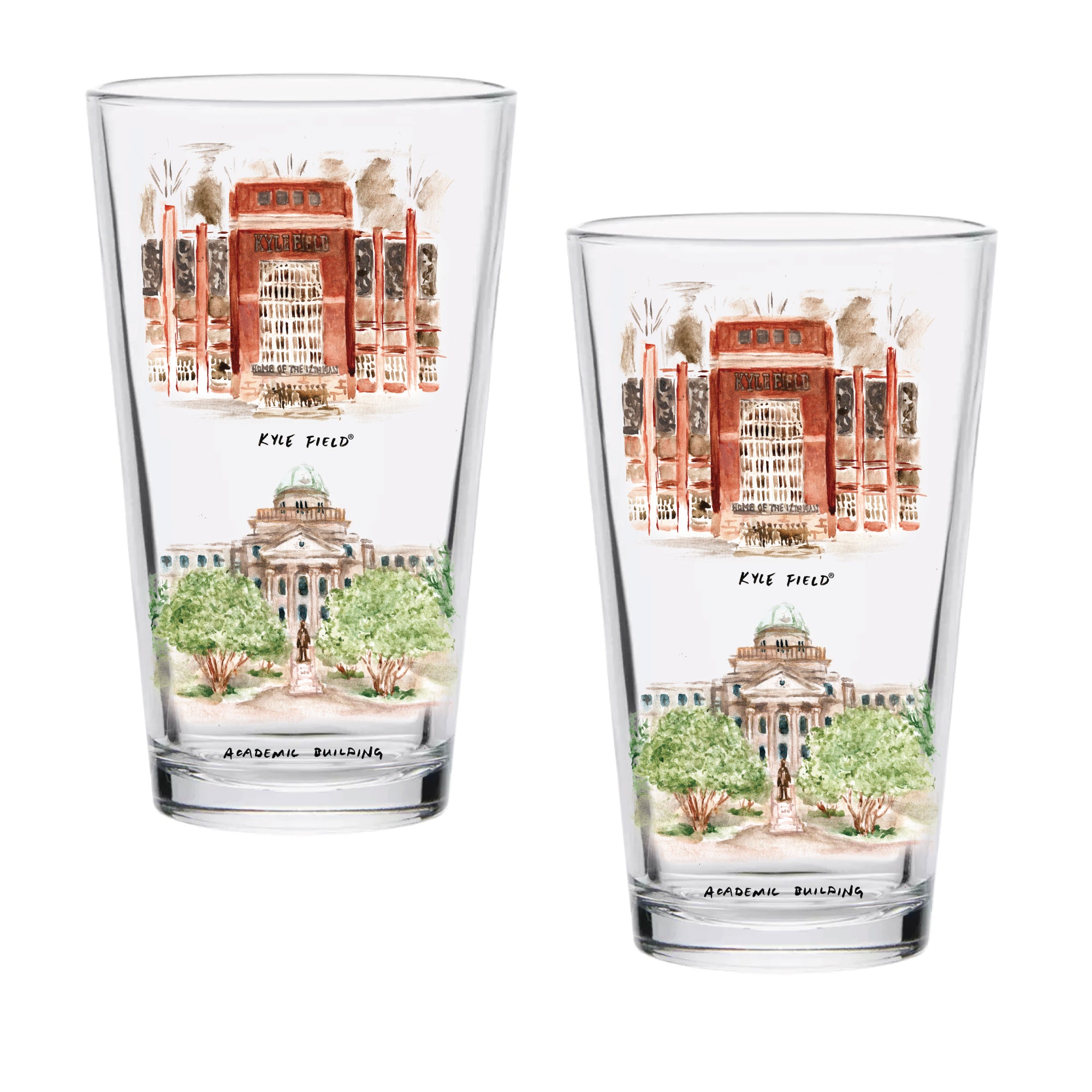 16oz Texas A&M Aggies 2-Pack Pint Set by Laura Wilcox