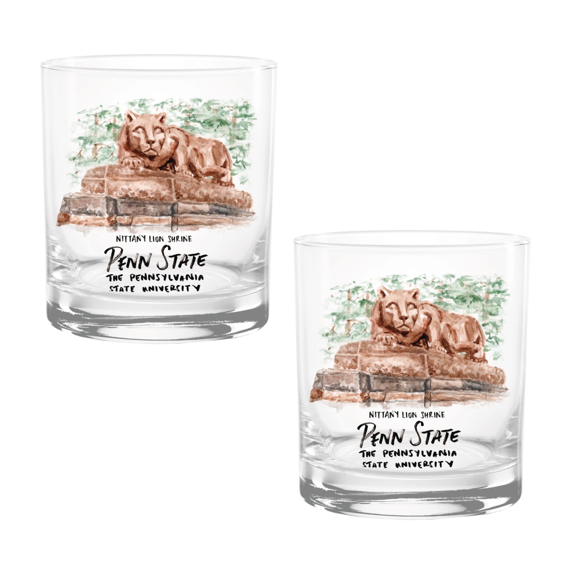 14oz Penn State Nittany Lions Laura Wilcox University Collection 2-Pack Glass Set