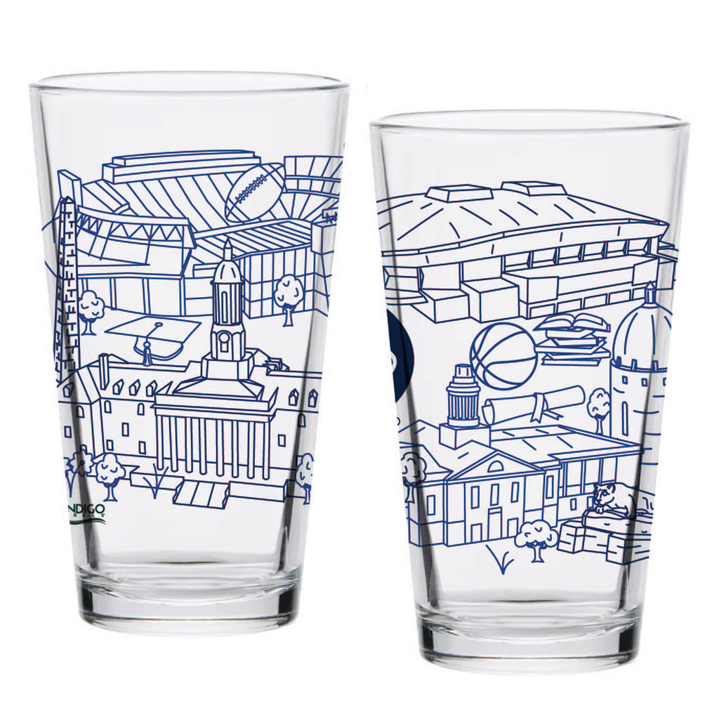 Set of 2 Penn State Nittany Lions Campus Line Art 16oz Pints