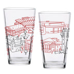 Set of 2 Wisconsin Badgers Campus Line Art 16oz Pints