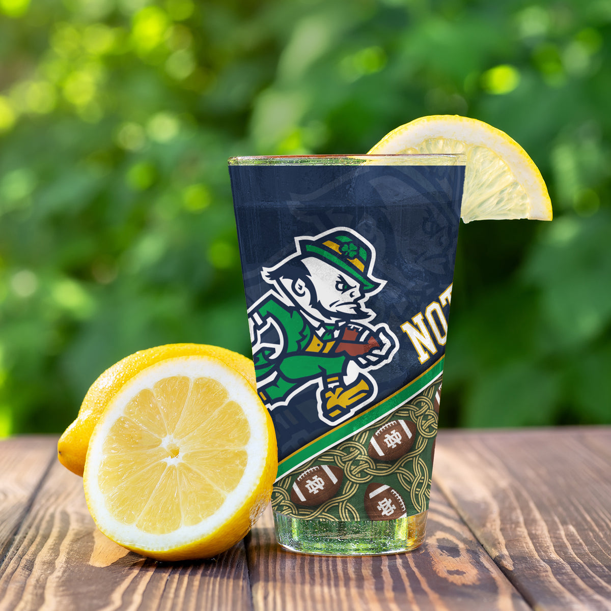 Set of 4 Notre Dame Fighting Irish Celtic Football Leprechaun 16oz Pints