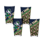 Set of 4 Notre Dame Fighting Irish Celtic Football Leprechaun 16oz Pints