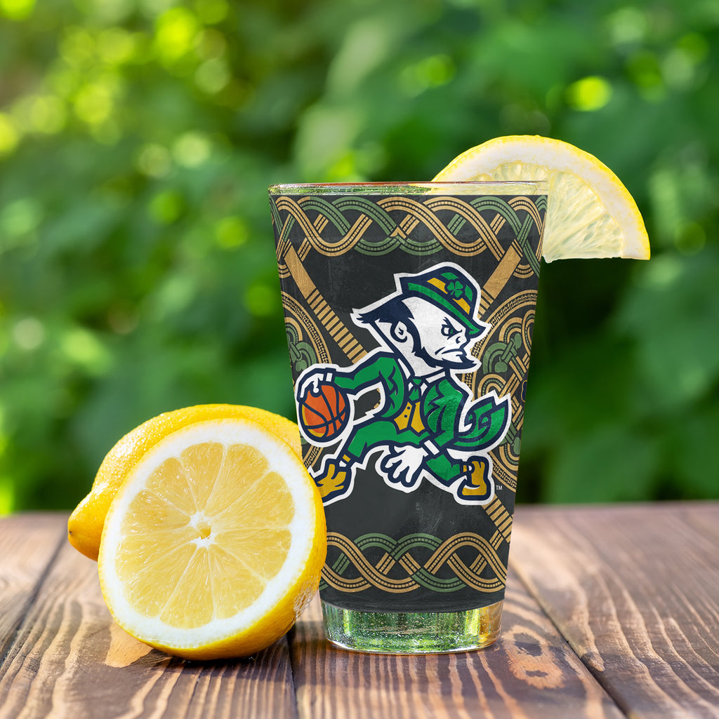 Set of 4 Notre Dame Fighting Irish Celtic Basketball Leprechaun 16oz Pints