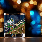 Set of 4 Notre Dame Fighting Irish Celtic Football Leprechaun 14oz Rocks Glasses