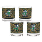 Set of 4 Notre Dame Fighting Irish Celtic Golf Leprechaun 14oz Rocks Glasses