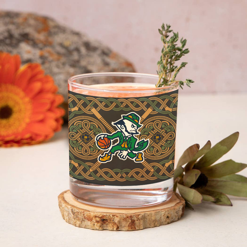 Set of 4 Notre Dame Fighting Irish Celtic Basketball Leprechaun 14oz Rocks Glasses