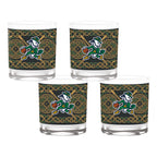 Set of 4 Notre Dame Fighting Irish Celtic Basketball Leprechaun 14oz Rocks Glasses